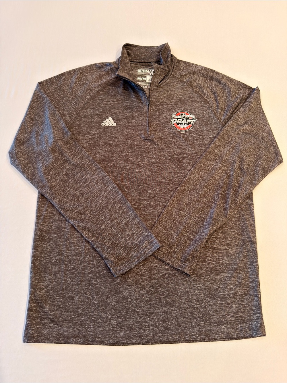 adidas 2017 NHL Draft Chicago Quarter-Zip Pullover Gray M